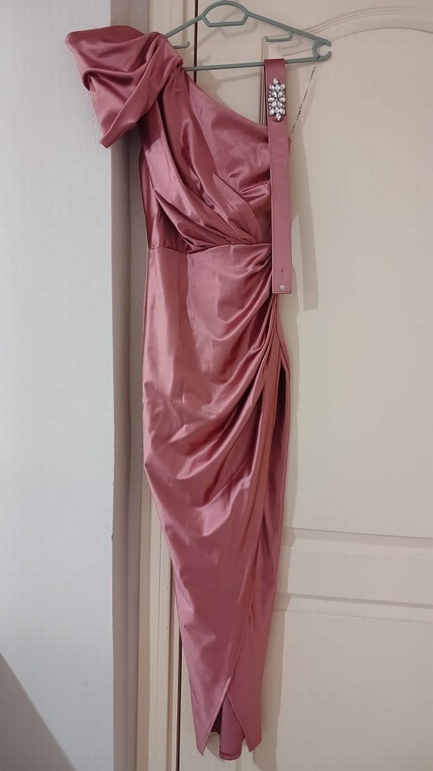 Drapeli Straplez Uzun Abiye Elbise - Görsel 3