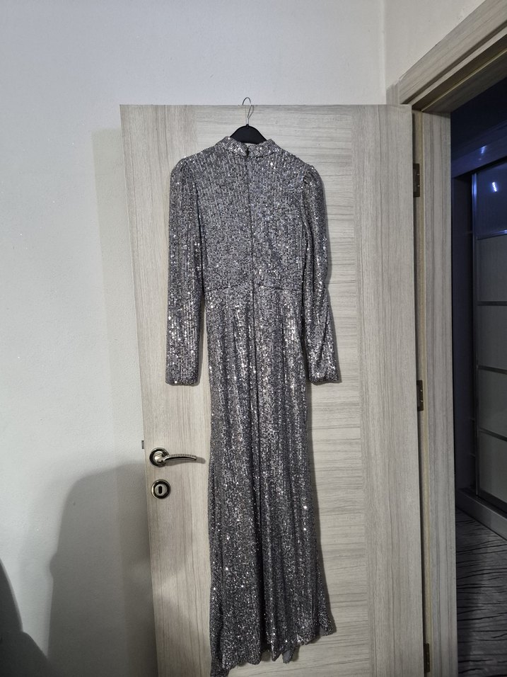 PUL PALETLİ ABİYE ELBİSE - Görsel 3