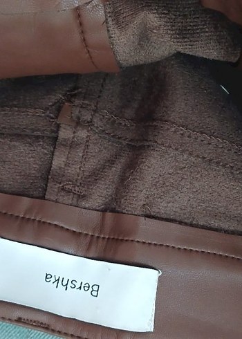 Kahverengi Deri Midi Kadın Pantolon - Görsel 3