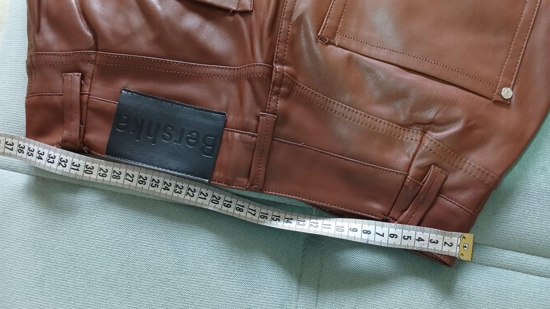 Kahverengi Deri Midi Kadın Pantolon - Görsel 5