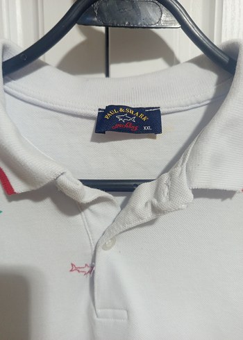 Beyaz Düğmeli Baskılı Erkek Polo Tişört - Görsel 2