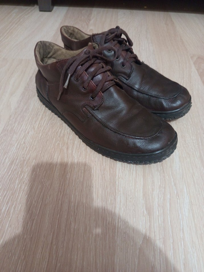 Kahverengi Deri Bağcıklı Erkek Klasik Ayakkabı - Görsel 2