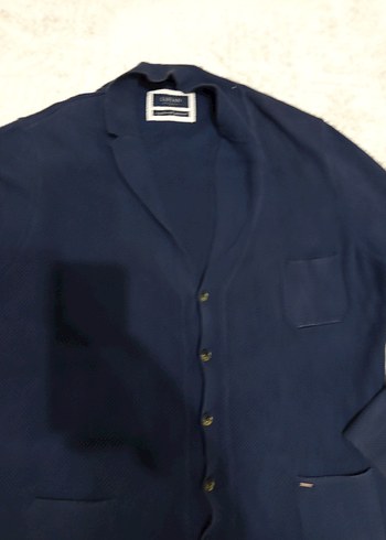 Düğmeli Lacivert Midi Hırka - Görsel 2