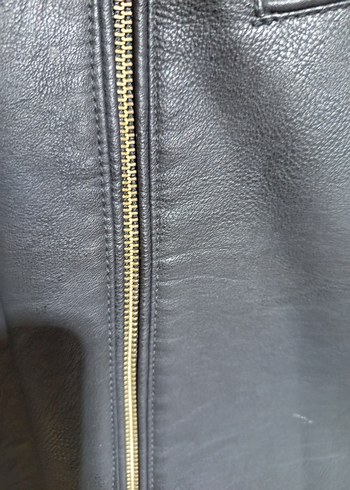 Siyah Deri Erkek Biker Ceket - Görsel 4