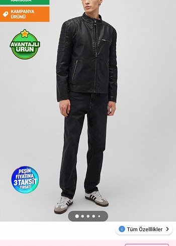 Siyah Deri Erkek Biker Ceket - Görsel 10