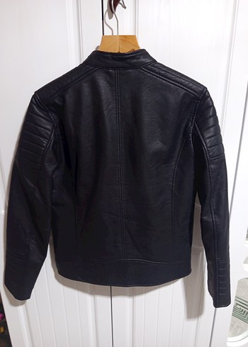 Siyah Deri Erkek Biker Ceket - Görsel 11