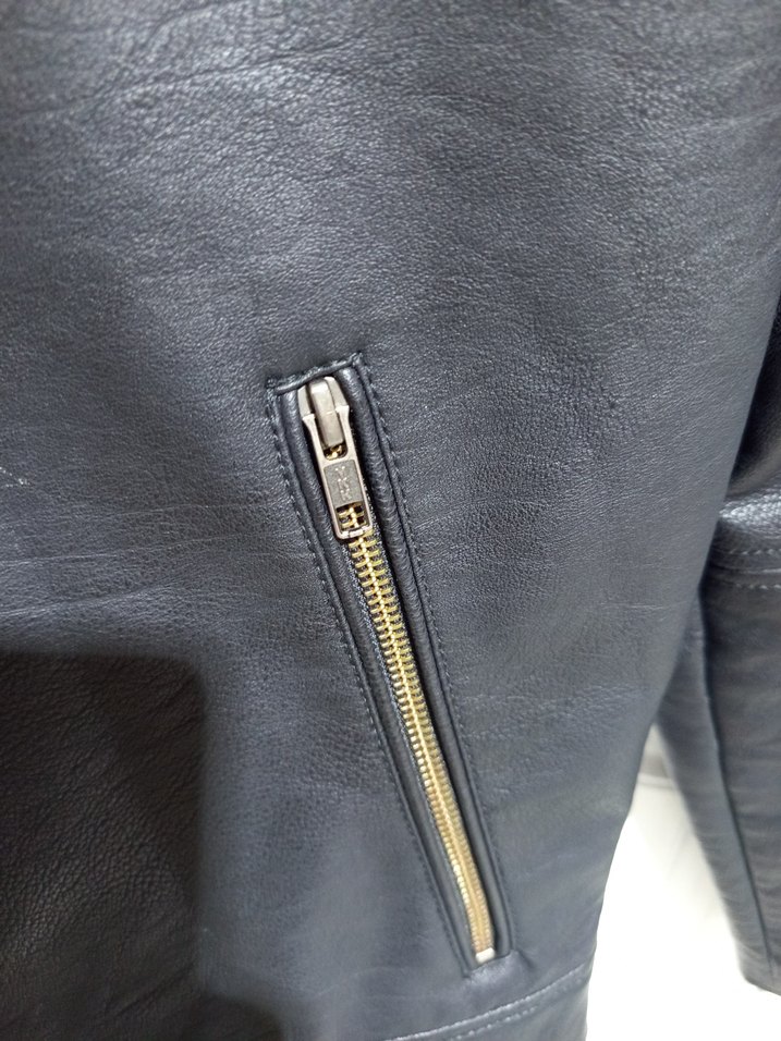 Siyah Deri Erkek Biker Ceket - Görsel 5