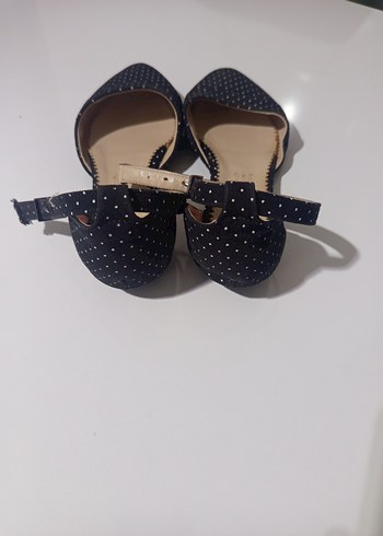 Siyah Puantiyeli Dolgu Topuklu Kadın Ayakkabı - Görsel 3