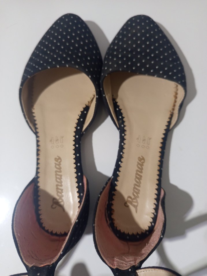 Siyah Puantiyeli Dolgu Topuklu Kadın Ayakkabı - Görsel 4