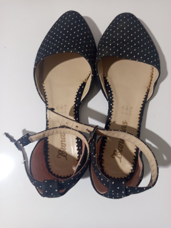 Siyah Puantiyeli Dolgu Topuklu Kadın Ayakkabı - Görsel 5