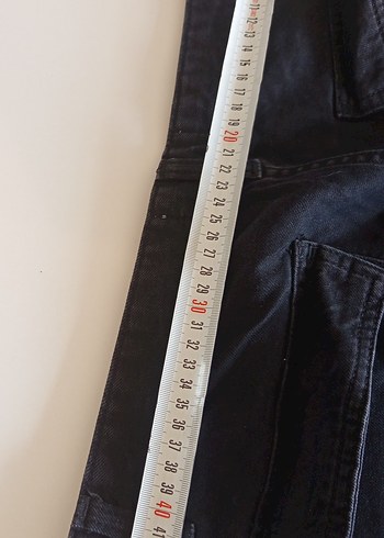 Siyah Bol Kesim kargo Erkek Kot Pantolon - Görsel 4