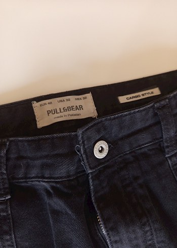 Siyah Bol Kesim kargo Erkek Kot Pantolon - Görsel 5