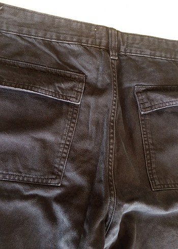 Siyah Bol Kesim kargo Erkek Kot Pantolon - Görsel 3