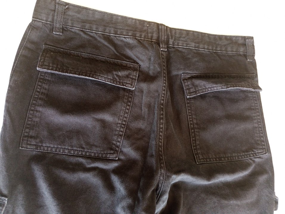 Siyah Bol Kesim kargo Erkek Kot Pantolon - Görsel 3