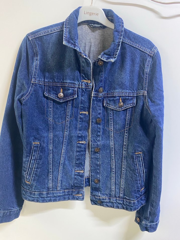 Düğmeli Lacivert Kadın Denim Ceket - Görsel 2