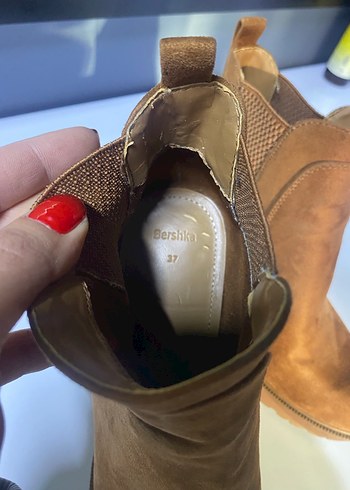 Kadın Kahverengi Süet Tokalı Kalın Topuk Bot - Görsel 4