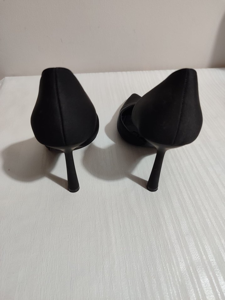 Siyah Minimalist Stiletto Topuklu Kadın Ayakkabı - Görsel 3