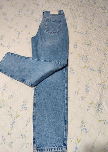 Kadın Mavi Bol Kesim Denim Pantolon - Görsel 3