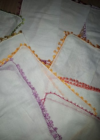 İğne oyası bebek mendili - Görsel 4