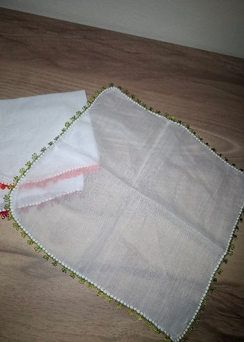 İğne oyası bebek mendili - Görsel 5