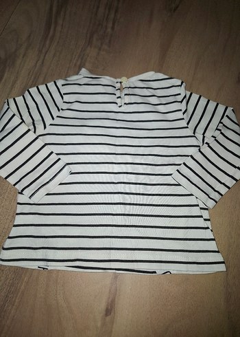 Kız Çocuk Çizgili Uzun Kollu Baskılı Tişört - Görsel 7