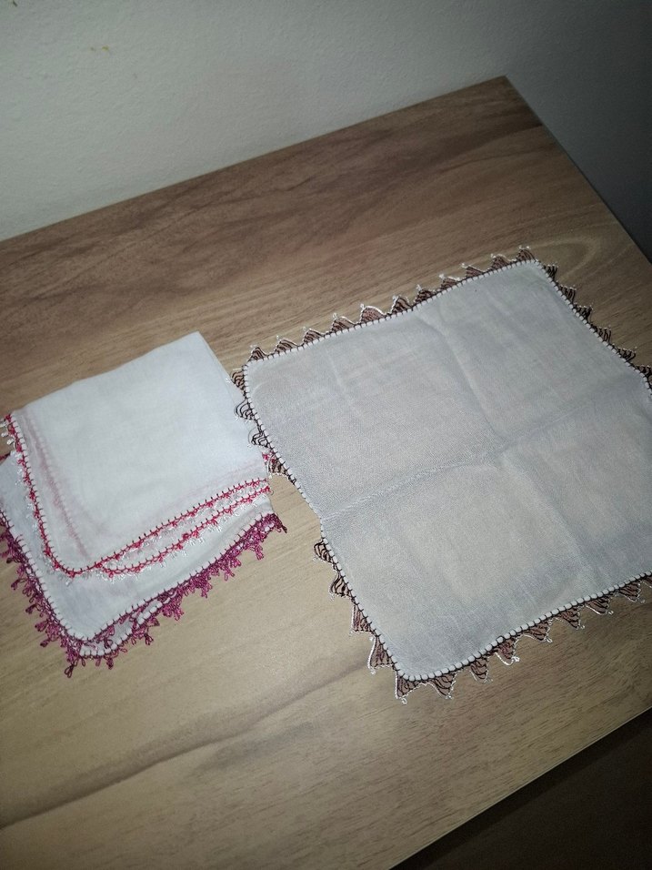 İğne oyası bebek mendili - Görsel 5