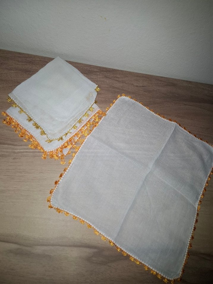 İğne oyası bebek mendili - Görsel 3