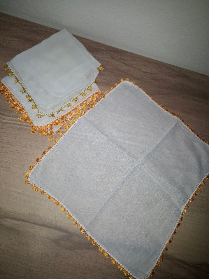 İğne oyası bebek mendili - Görsel 4