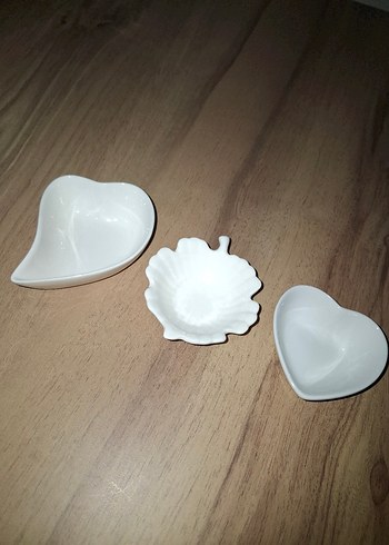 3 lü porselen mini ikramlık - Görsel 3
