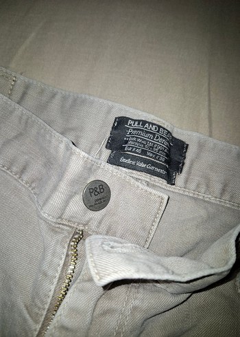 46 Beden Bej Renkli Erkek Denim Şort