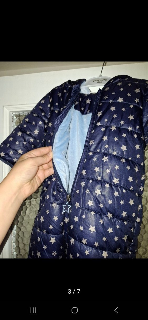 Erkek Bebek Mavi Fermuarlı Tulum - Görsel 3