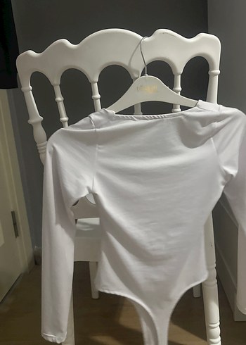 Beyaz uzun kollu zıbınlı body - Görsel 2