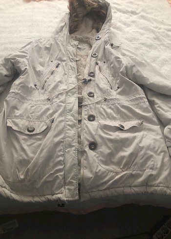 Gri Kürklü Kadın Kışlık Ceket - Görsel 2