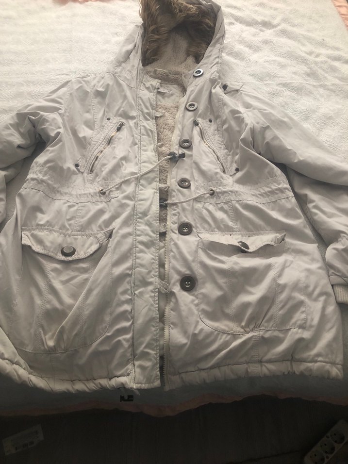 Gri Kürklü Kadın Kışlık Ceket - Görsel 2