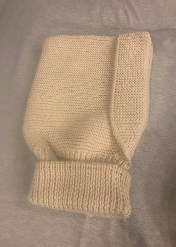 Krem örgü bere - Görsel 2