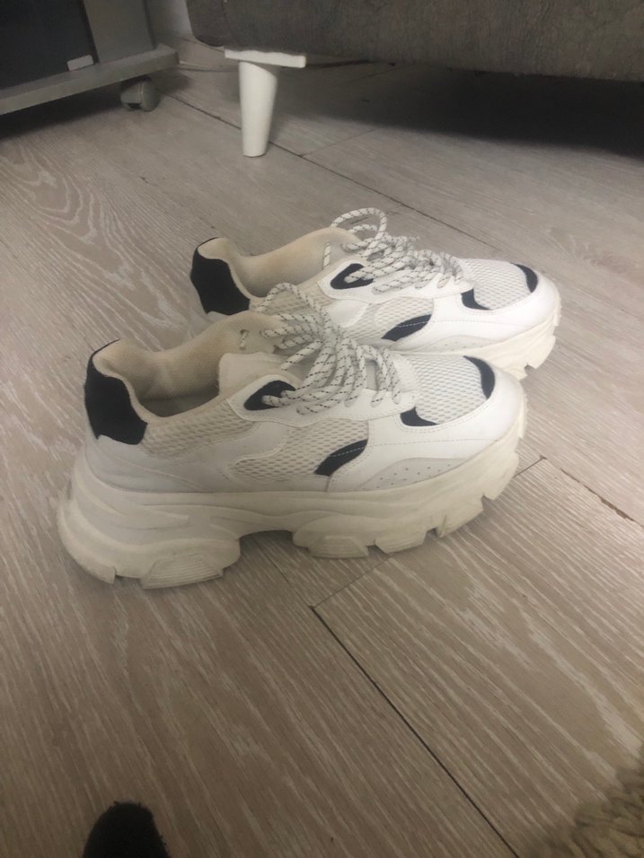 Beyaz Platform Topuklu Spor erkek Spor Ayakkabısı - Görsel 3