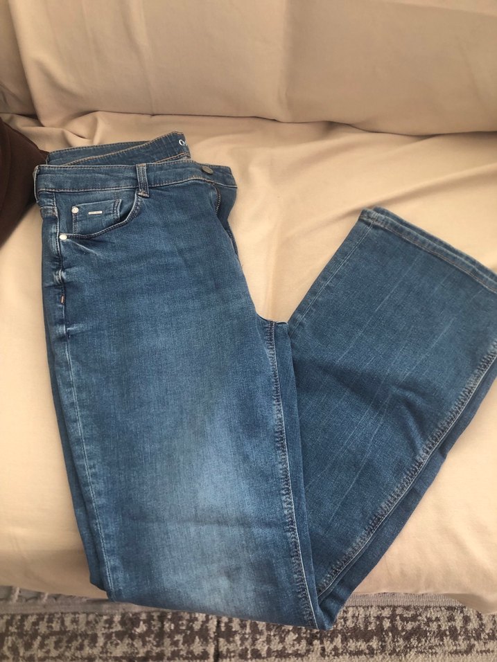 Kadın Mavi Kot Pantolon Midi Boy - Görsel 3