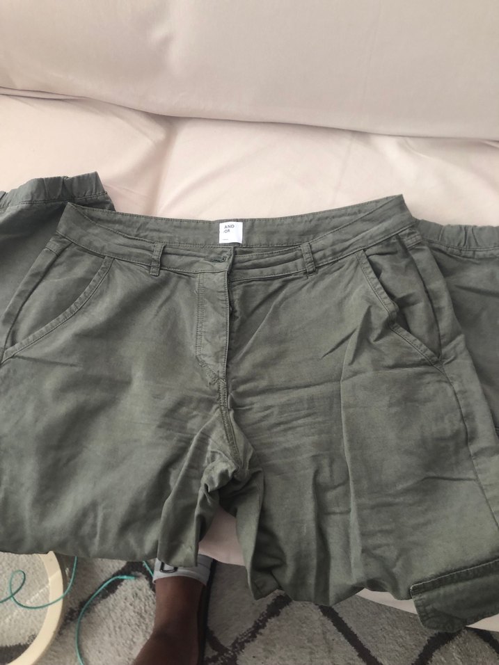 Düğmeli Keten Kadın Kumaş Pantolon - Görsel 2