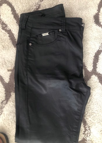 Kadın Siyah Deri Biker Pantolon - Görsel 2