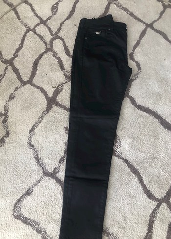 Kadın Siyah Deri Biker Pantolon - Görsel 3