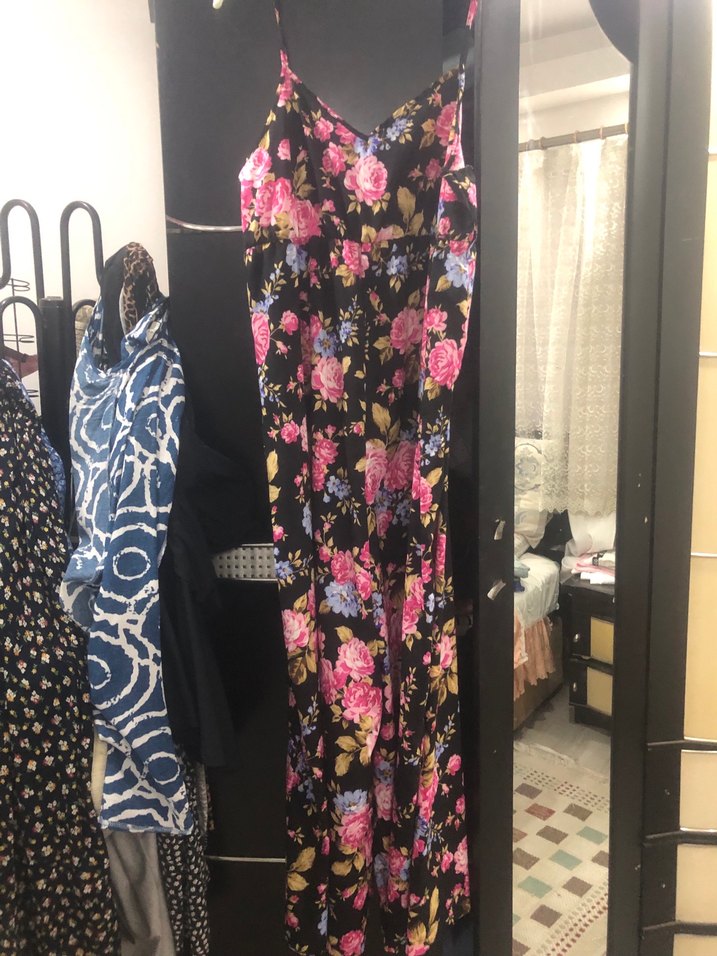 Çiçek Desenli Uzun Askılı Bohem Tulum - Görsel 3