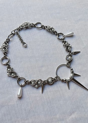 Chainmail Gotik İnci Kolye - Görsel 4