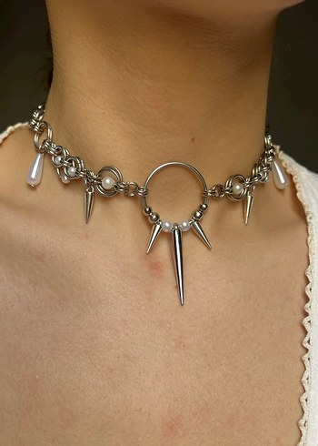 Chainmail Gotik İnci Kolye - Görsel 8