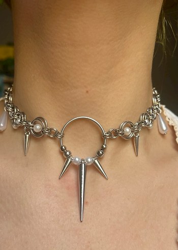 Chainmail Gotik İnci Kolye - Görsel 6