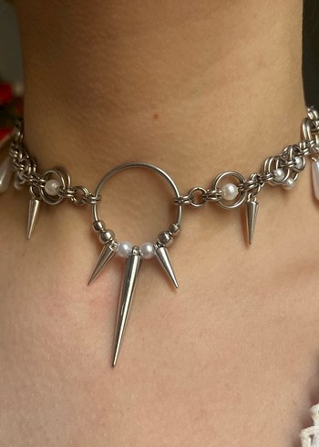 Chainmail Gotik İnci Kolye - Görsel 5