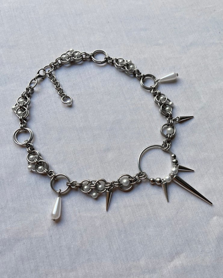 Chainmail Gotik İnci Kolye - Görsel 4