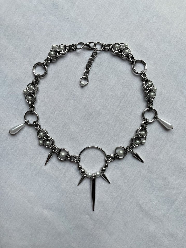 Chainmail Gotik İnci Kolye - Görsel 2