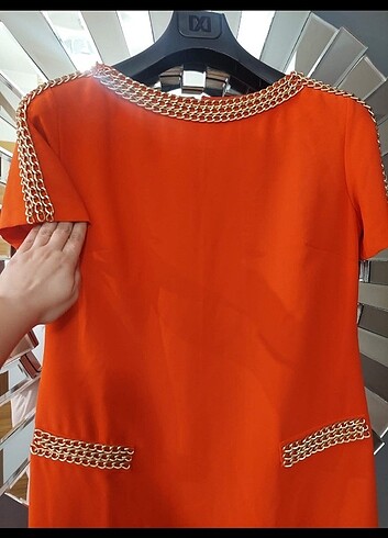 Mango Kısa gold zincirli elbise