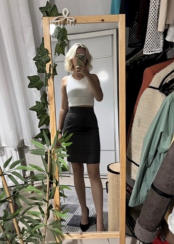 Diğer Çizgili Mini Kalem Etek