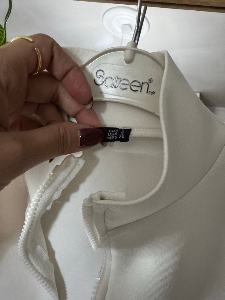 Beyaz fermuarlı Ceket - Görsel 5